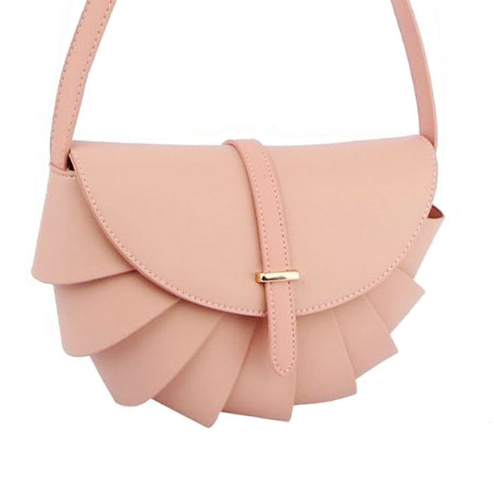 Blush Pleated Semicircle Crossbody Order Wholesale