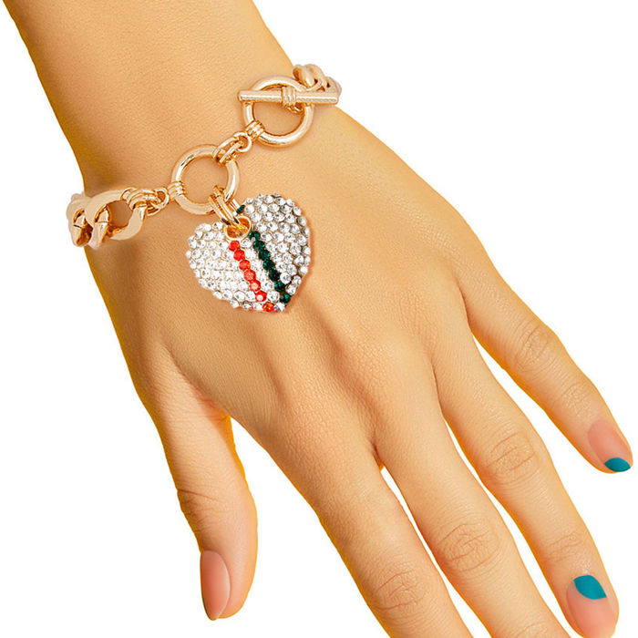 Rhinestone Heart Toggle Bracelet Order Wholesale
