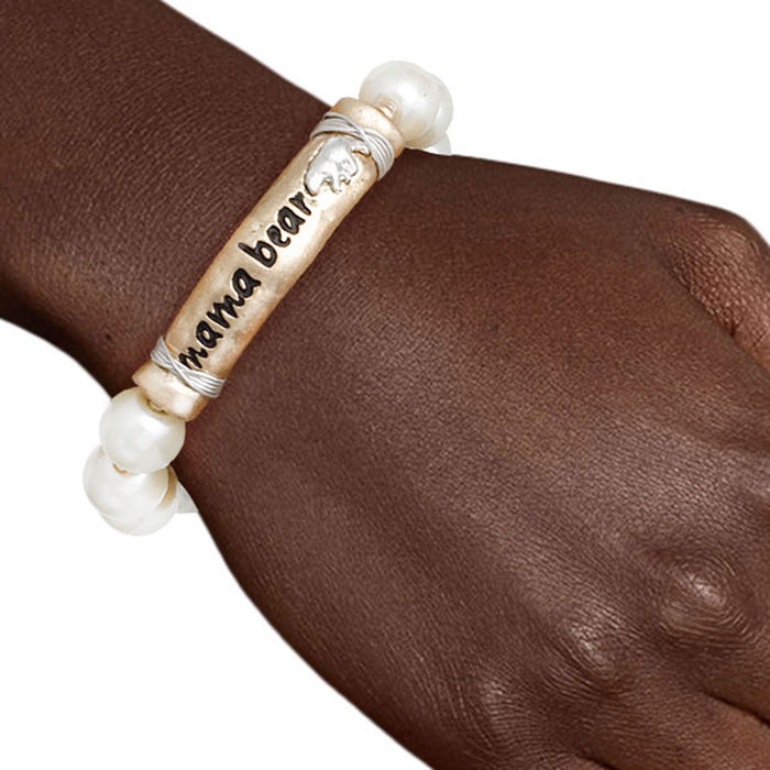 Pearl Gold Mama Bear Bracelet Order Wholesale