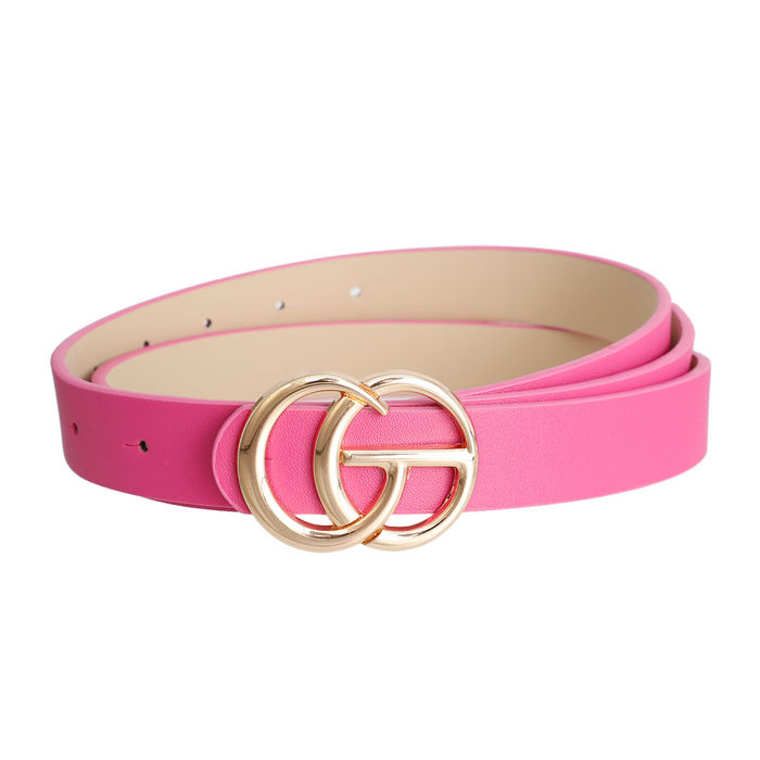 Fuchsia Vegan Leather Thin Belt Order Wholesale