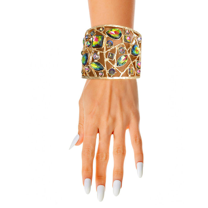 Gold Cut Out Edged Cuff - Trendy Wholesale Accessories