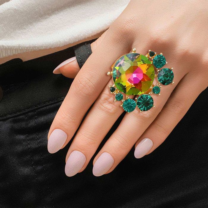 Chunky crystal ring on sale