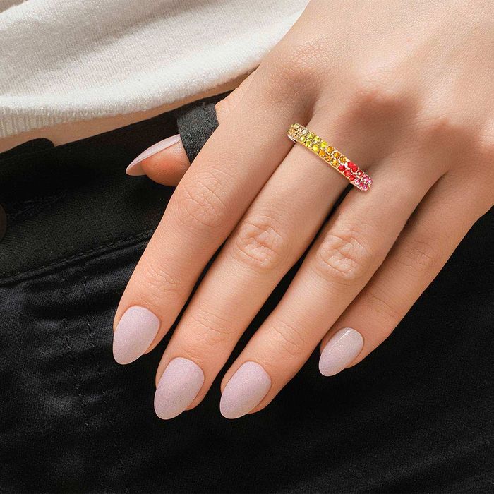 Rainbow Rhinestone Eternity Ring Order Wholesale