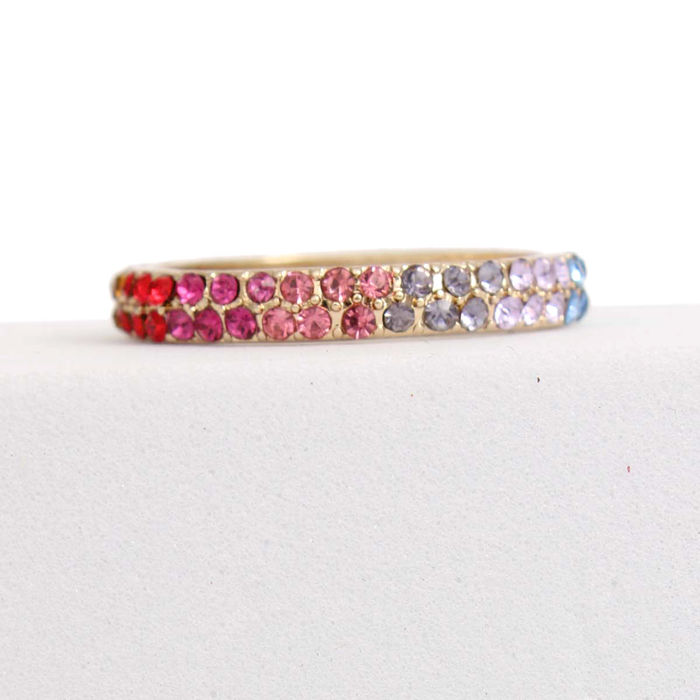 Rainbow rhinestone ring new arrivals