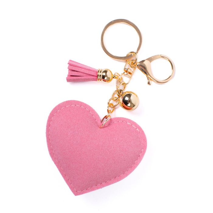 Small Cross Rainbow Neon Keychain Pendant Heart Shaped Key Ring Clip Gift