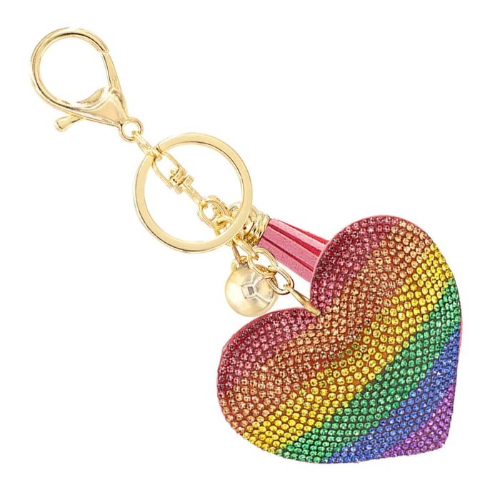 Rhinestone heart keychain sales