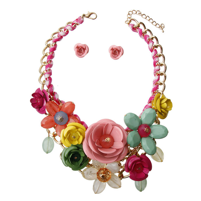 Pink Rose Necklace 