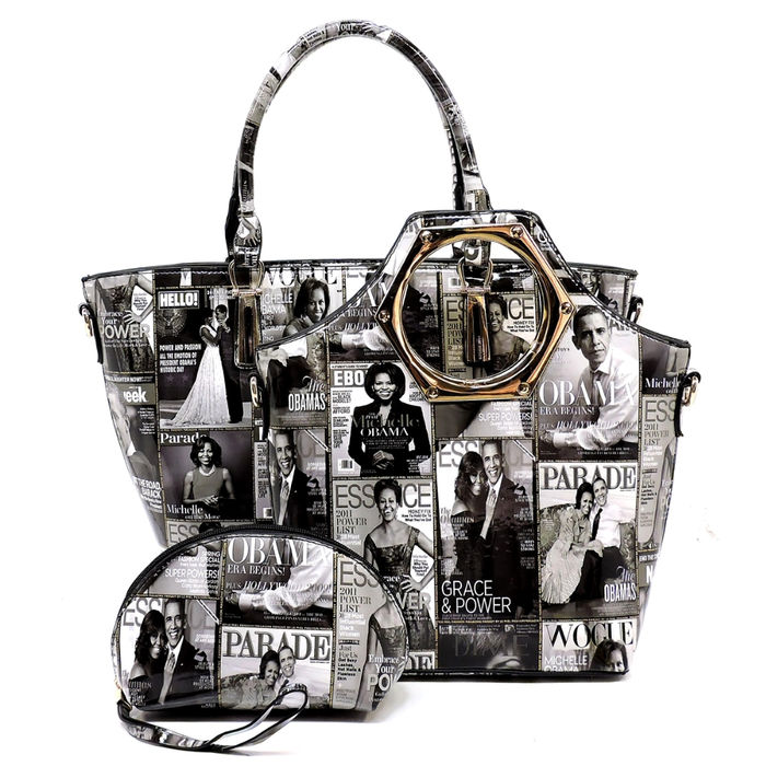 Michelle obama purse black and white outlet