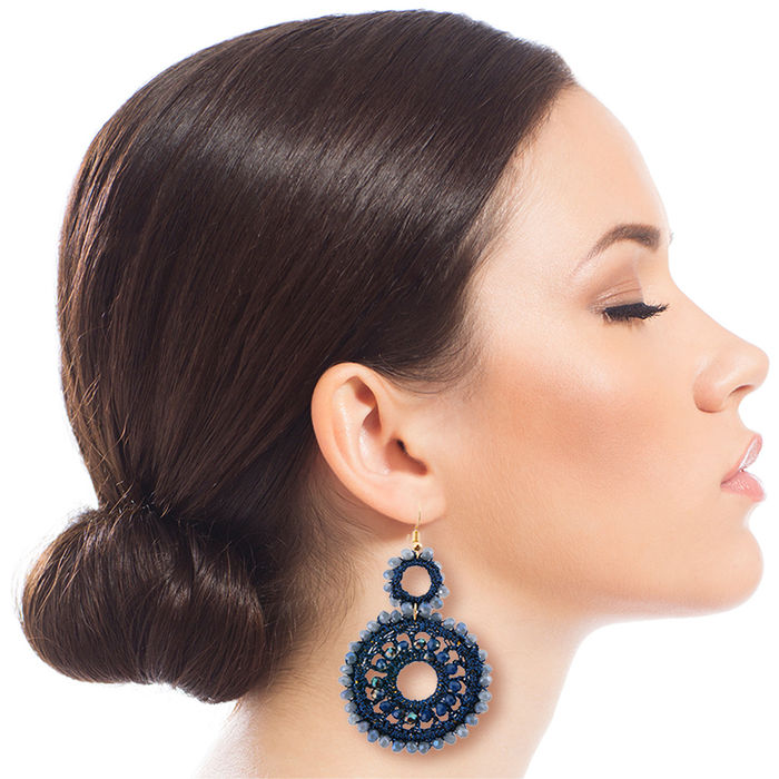 Blue best sale thread earrings