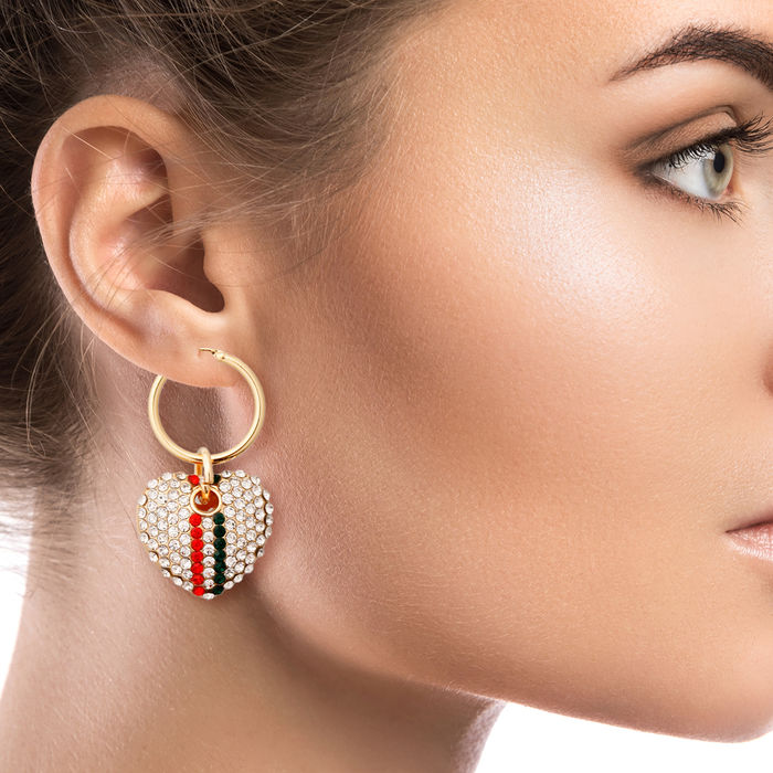 Rhinestone hoop earrings wholesale hotsell