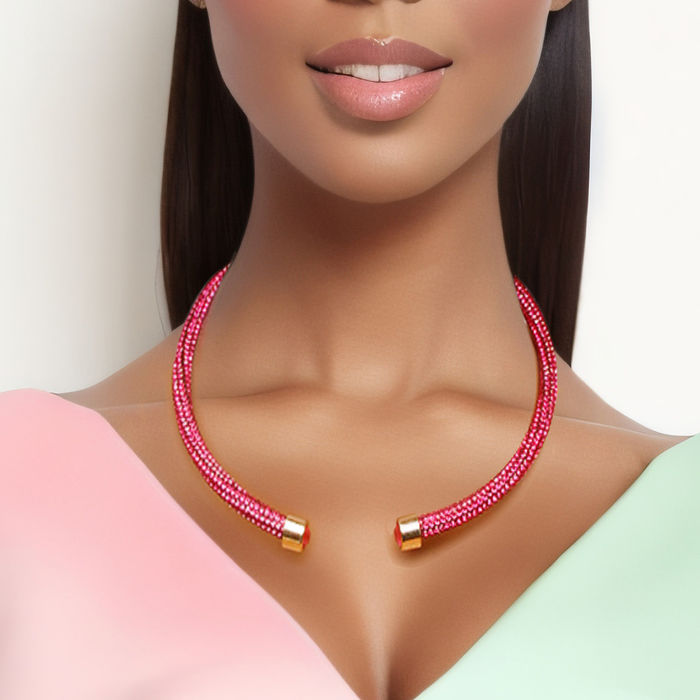 Pink wrap choker deals
