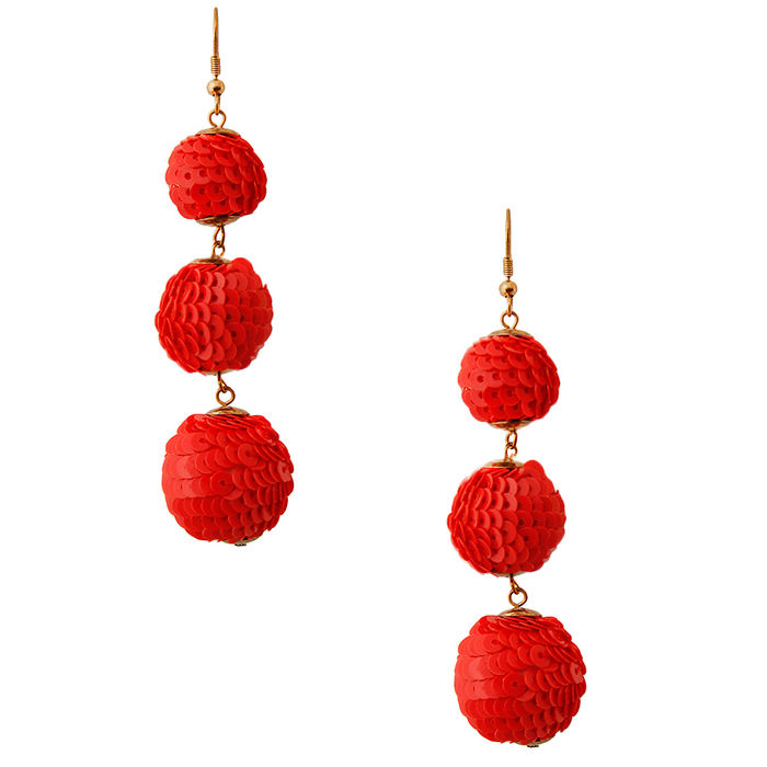 Red shop sequin earrings