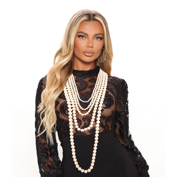 Long 5 Strand Layered Pearl Necklace Order Wholesale