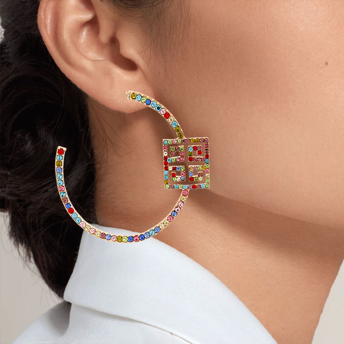 Multi Color Designer Stone Hoops Order Wholesale