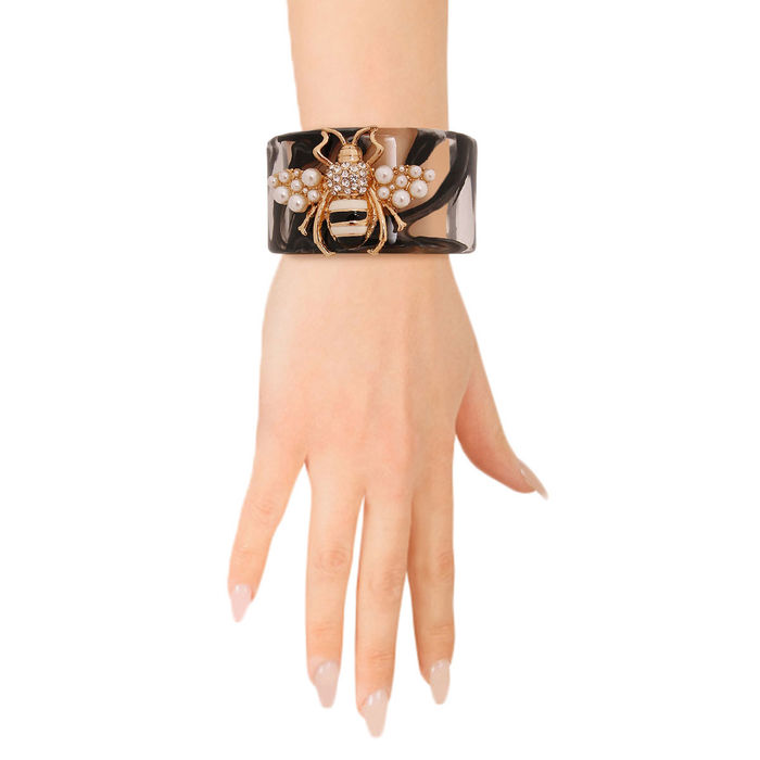 Designer Black Swirled Bee Cuff Order Wholesale
