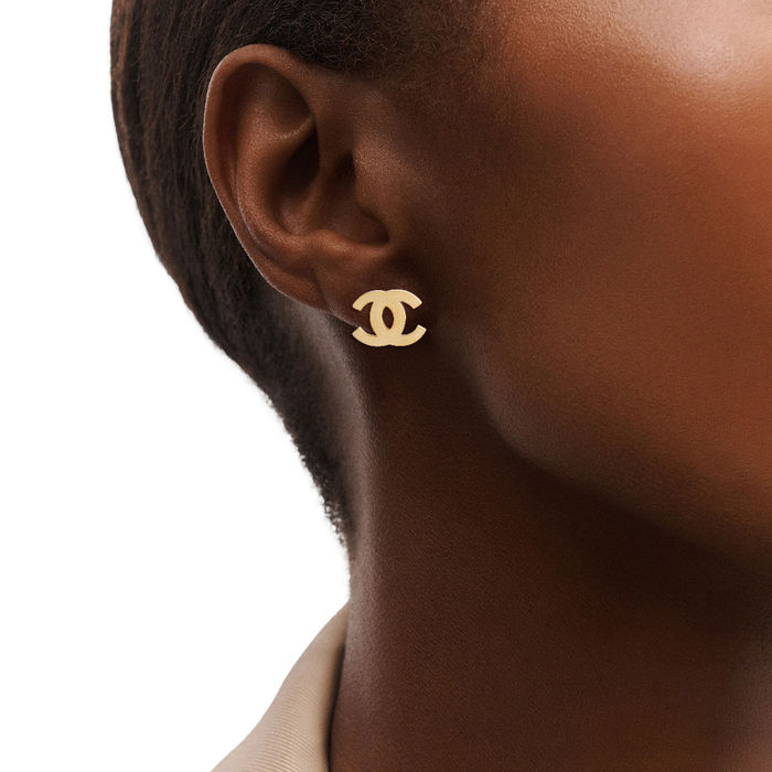 Stainless steel store chanel earrings