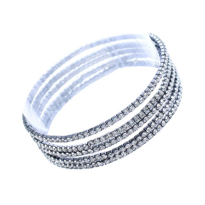 Hematite 5 Strand Rhinestone Bracelets Order Wholesale