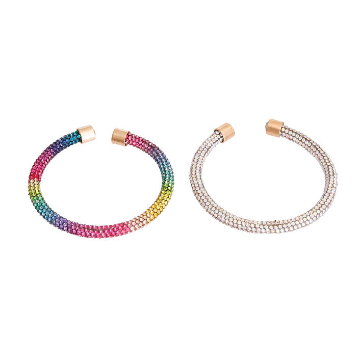 Dozen Rhinestone Tube Bangles Order Wholesale