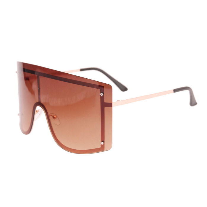 Brown Designer Shield Sunglasses Order Wholesale