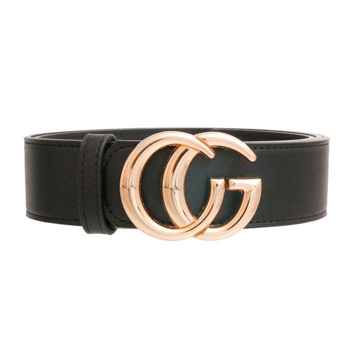 Black and gold designer on sale belt