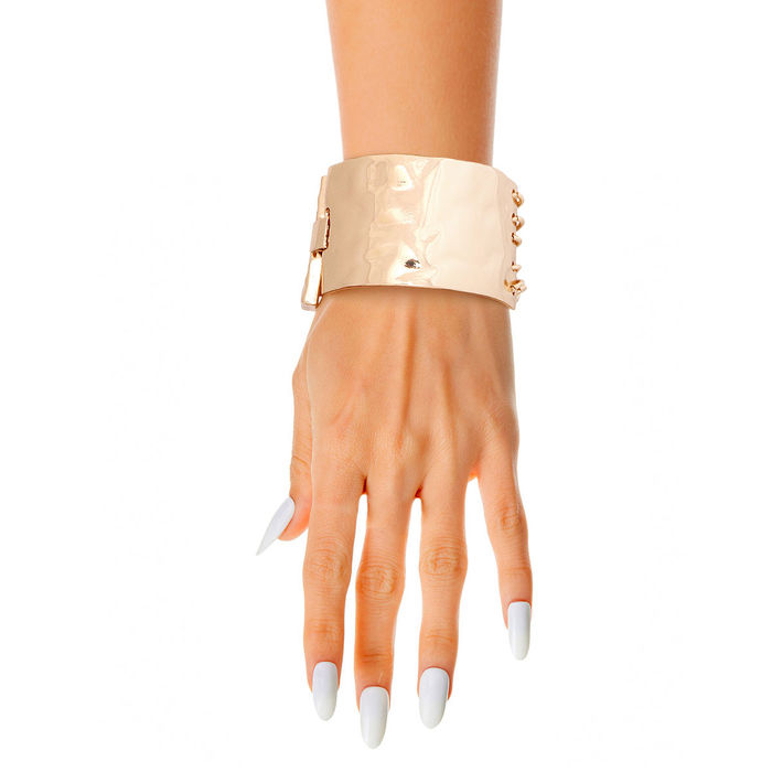 Chunky Gold Metal Plate Bracelet Order Wholesale
