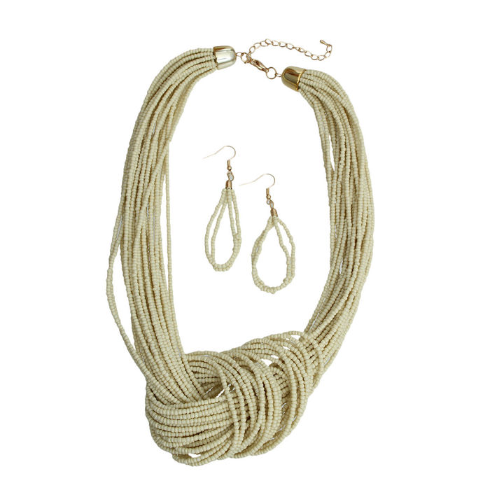 Cream discount bead necklace