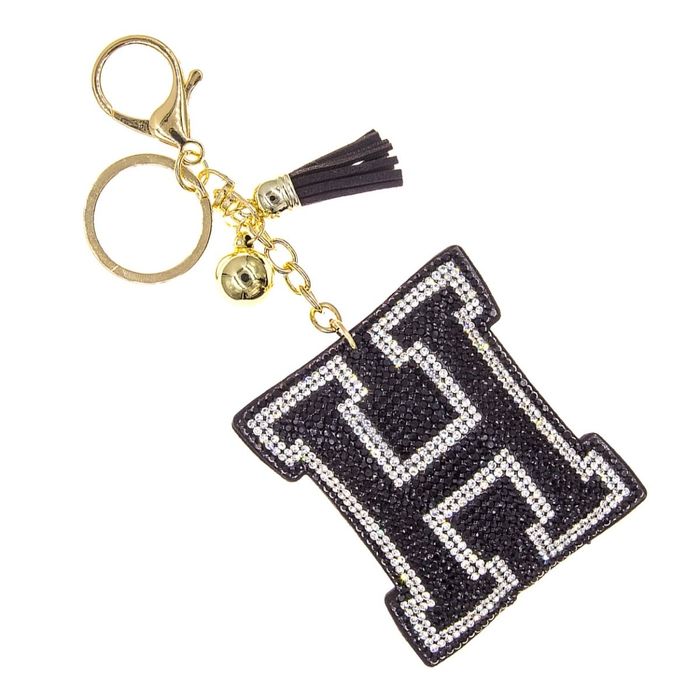 H Black Keychain Bag Charm- Order Wholesale
