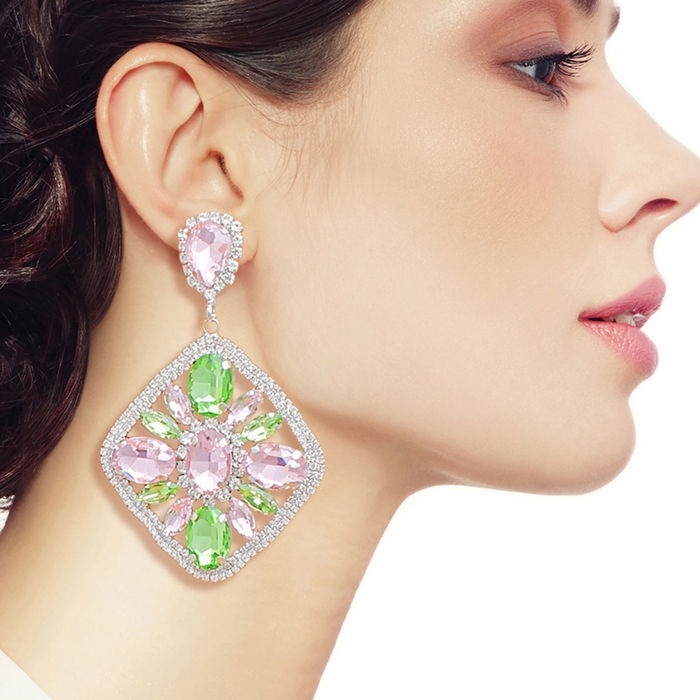 Glass store diamond earrings