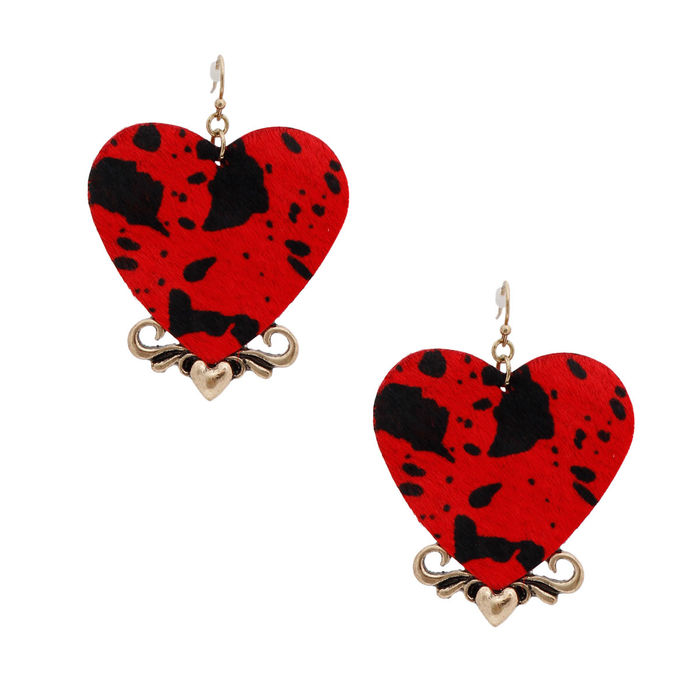 Red leopard online print earrings