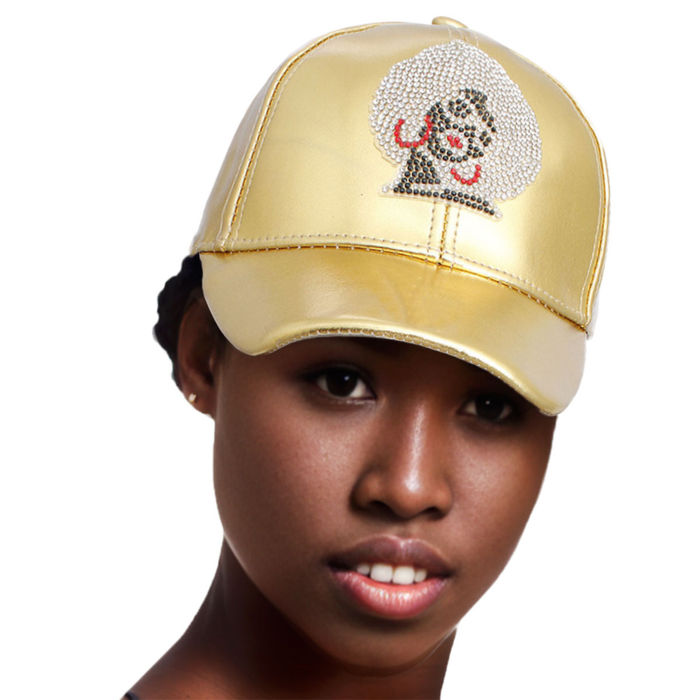 Gold Rhinestone Afro Woman Hat Order Wholesale