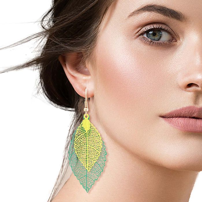 Double sale leaf earrings