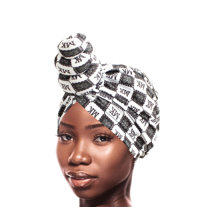 White MK Tall Twist Knot Turban Order Wholesale