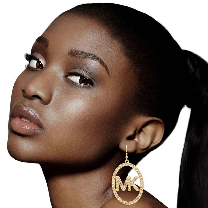 Dozen Oval Rhinestone MK Earrings Order Wholesale