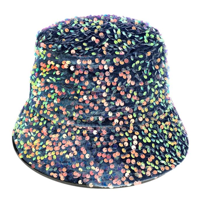 Blue Sequin Sparkle Bucket Hat Order Wholesale