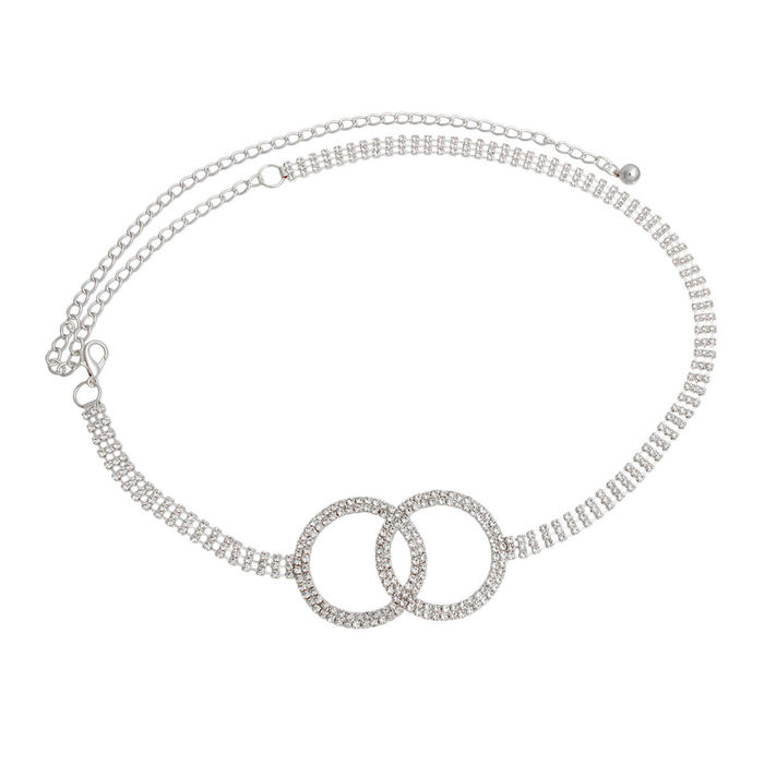 Silver circle chain belt hotsell