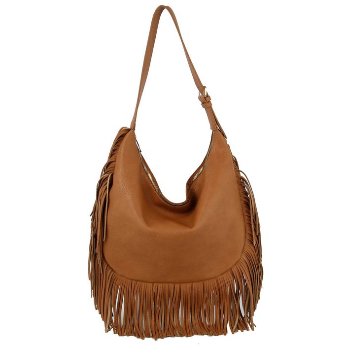 Camel Fringe Hobo Shoulder Bag Order Wholesale