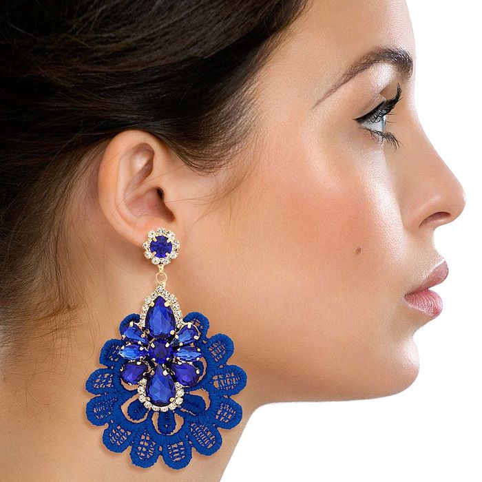 Royal blue crystal hotsell earrings