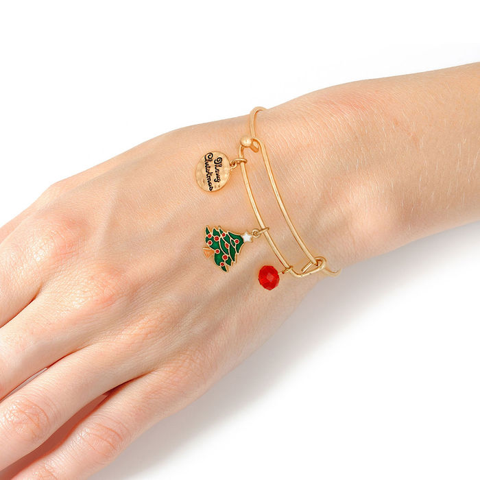 Xmas Tree Charm Wire Bangle Order Wholesale