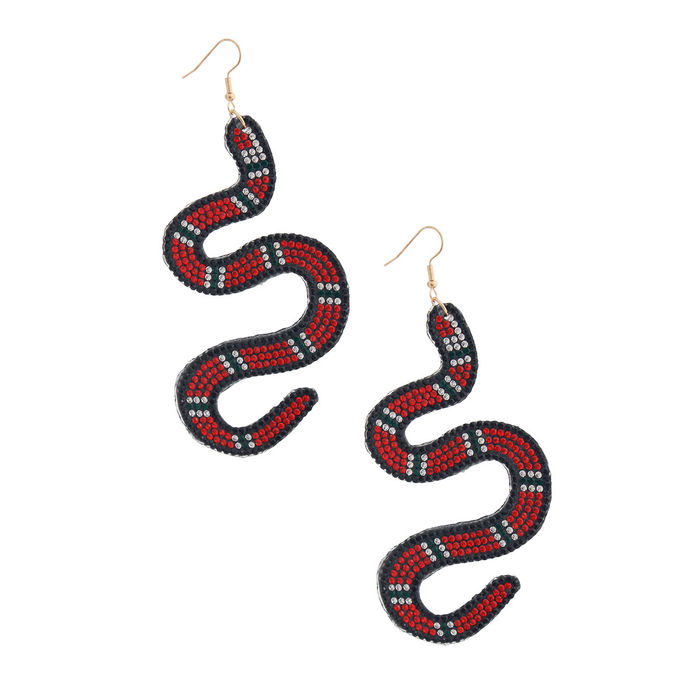 Red snake earrings sale