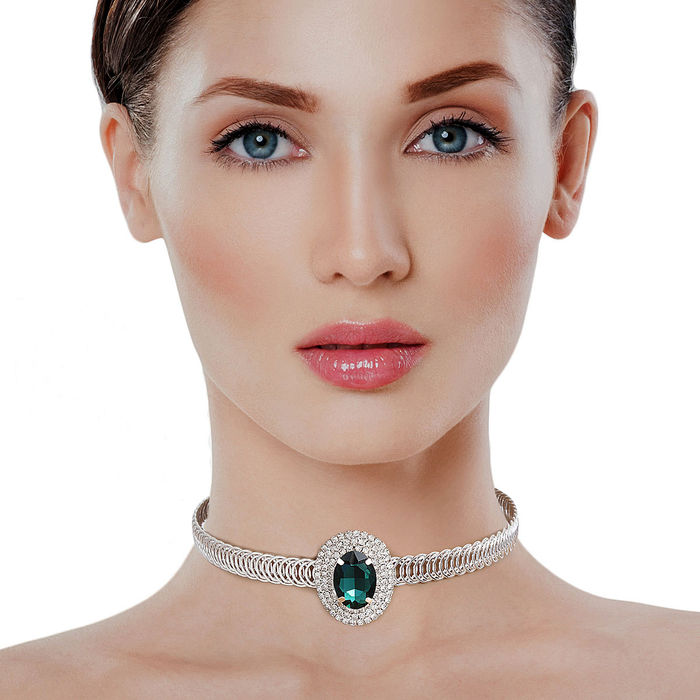 Green Silver Memory Wire Choker Order Wholesale