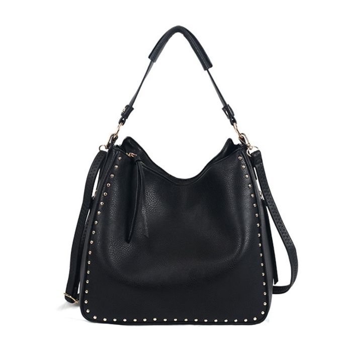 Black studded hotsell hobo bag