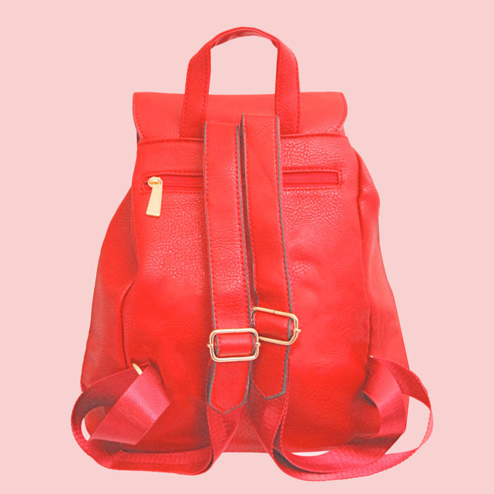 Red Embroidered Flower Backpack- Order Wholesale