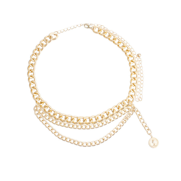 Gold chain coin belt hotsell