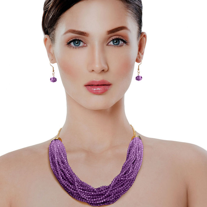 Purple seed bead necklace paparazzi top