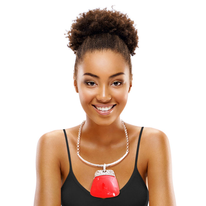 Red discount acrylic necklace