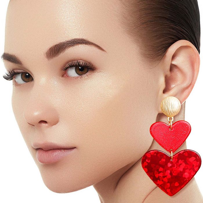 Big red earrings outlet