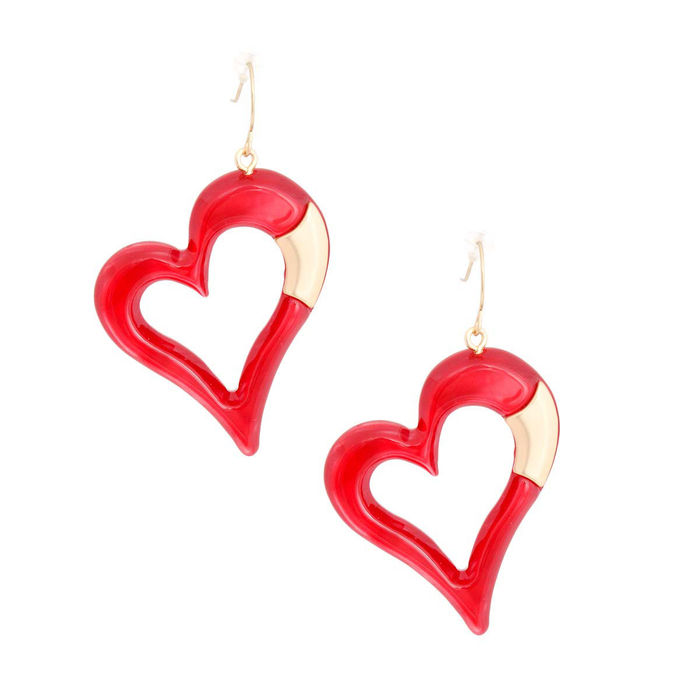 Large red deals heart earrings