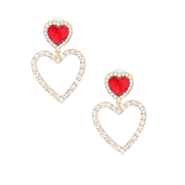 Red Heart Rhinestones 12mm set in Gold Leverbacks – Haire Creations