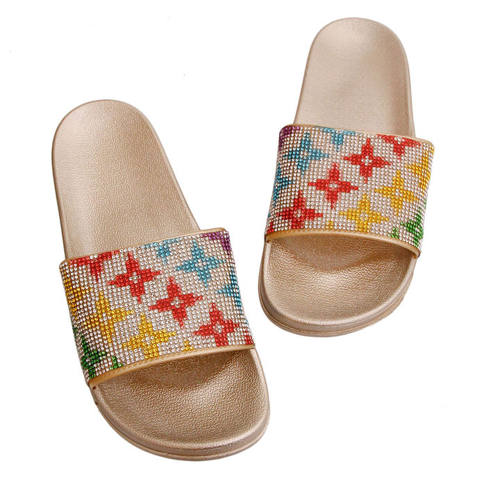 Mens discount gold slides