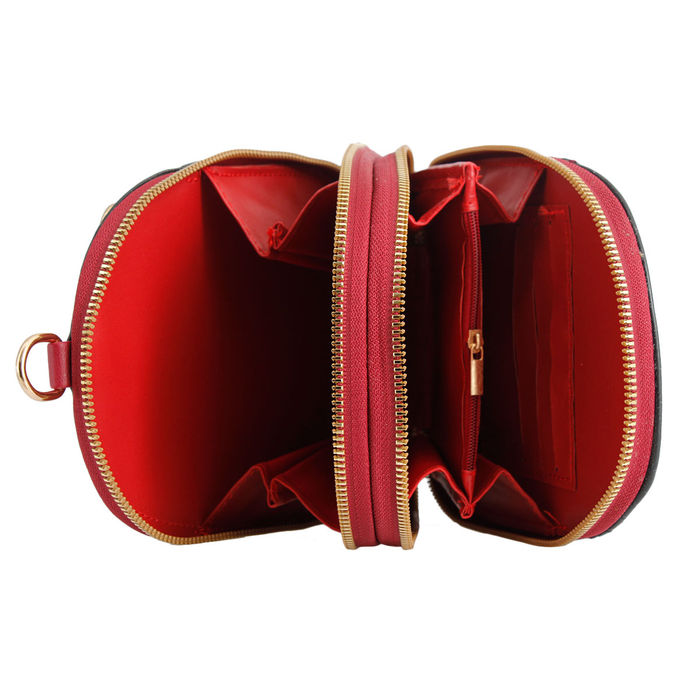 Red leather 2025 mini backpack